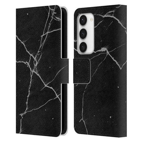 Alyn Spiller Marble Black Leather Book Wallet Case Cover For Samsung Galaxy S23 5G