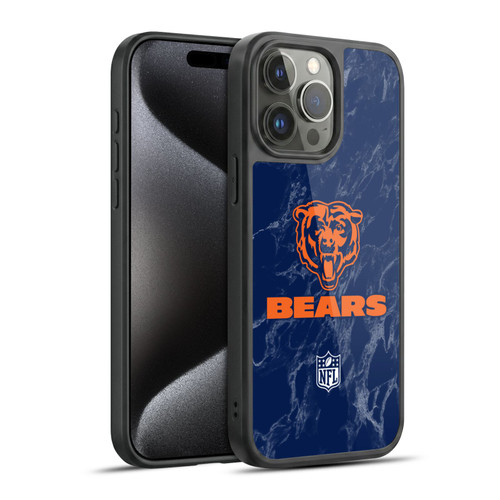 NFL Chicago Bears Graphics Coloured Marble Gel Armour Case For Apple iPhone 15 Pro Max