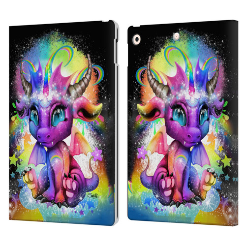 Sheena Pike Dragons Rainbow Lil Dragonz Leather Book Wallet Case Cover For Apple iPad 10.2 2019/2020/2021