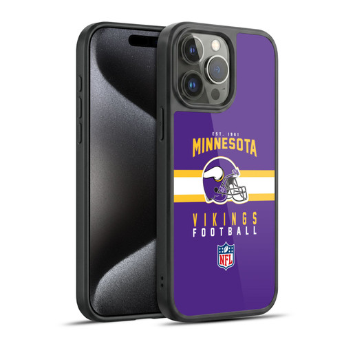 NFL Minnesota Vikings Graphics Helmet Typography Gel Armour Case For Apple iPhone 15 Pro Max