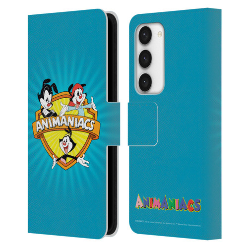 Animaniacs Graphics Logo Leather Book Wallet Case Cover For Samsung Galaxy S23 5G
