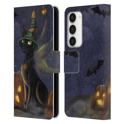 Ash Evans Black Cats The Witching Time Leather Book Wallet Case Cover For Samsung Galaxy S23 5G