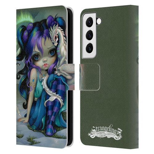 Strangeling Dragon Frost Winter Fairy Leather Book Wallet Case Cover For Samsung Galaxy S22 5G