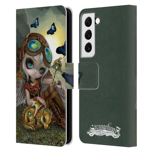 Strangeling Dragon Steampunk Fairy Leather Book Wallet Case Cover For Samsung Galaxy S22 5G