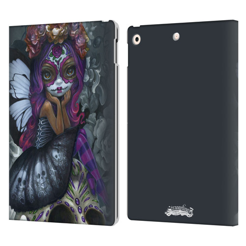 Strangeling Fairy Art Day of Dead Skull Leather Book Wallet Case Cover For Apple iPad 10.2 2019/2020/2021