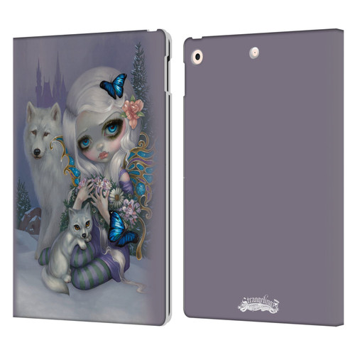 Strangeling Fairy Art Winter with Wolf Leather Book Wallet Case Cover For Apple iPad 10.2 2019/2020/2021