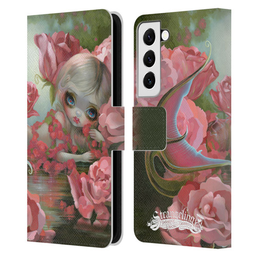 Strangeling Mermaid Roses Leather Book Wallet Case Cover For Samsung Galaxy S22 5G