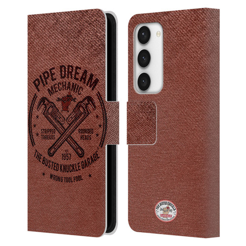 Busted Knuckle Garage Graphics Pipe Dream Leather Book Wallet Case Cover For Samsung Galaxy S23 5G
