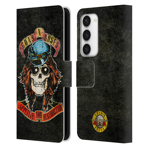 Guns N' Roses Vintage Rose Leather Book Wallet Case Cover For Samsung Galaxy S23 5G