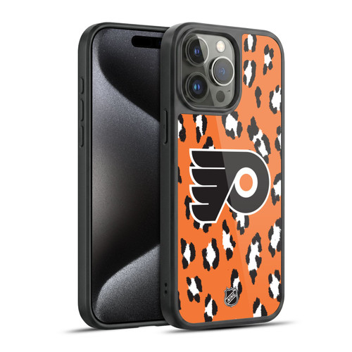 NHL Philadelphia Flyers Leopard Pattern Gel Armour Case For Apple iPhone 15 Pro Max
