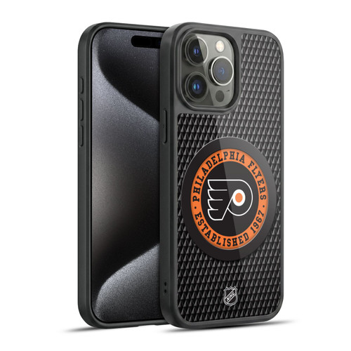 NHL Philadelphia Flyers Puck Texture Gel Armour Case For Apple iPhone 15 Pro Max