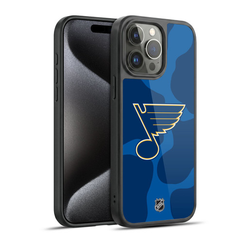 NHL St Louis Blues Cow Pattern Gel Armour Case For Apple iPhone 15 Pro Max