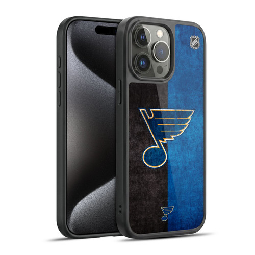 NHL St Louis Blues Half Distressed Gel Armour Case For Apple iPhone 15 Pro Max