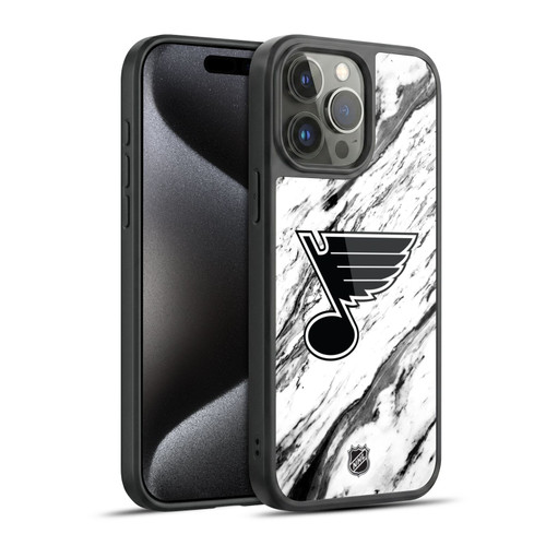 NHL St Louis Blues Marble Gel Armour Case For Apple iPhone 15 Pro Max