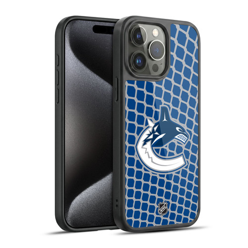 NHL Vancouver Canucks Net Pattern Gel Armour Case For Apple iPhone 15 Pro Max