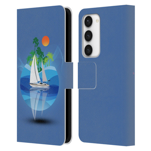 Dave Loblaw Contemporary Art Tropical Waters Leather Book Wallet Case Cover For Samsung Galaxy S23 5G