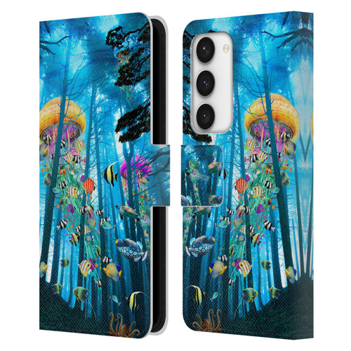 Dave Loblaw Jellyfish Electric Jellyfish In A Mist Leather Book Wallet Case Cover For Samsung Galaxy S23 5G