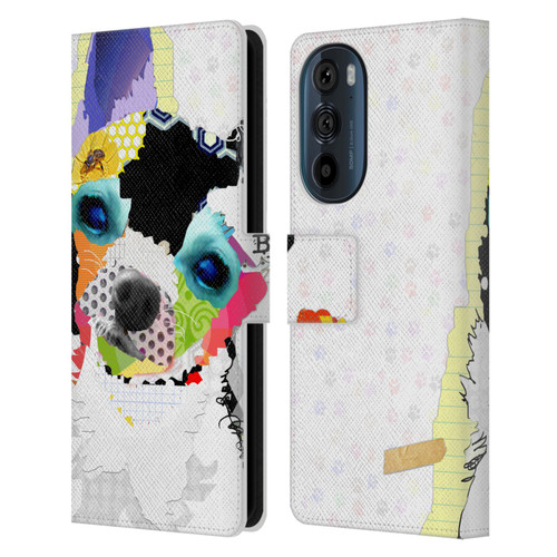 Michel Keck Dogs 2 Chihuahua Leather Book Wallet Case Cover For Motorola Edge 30