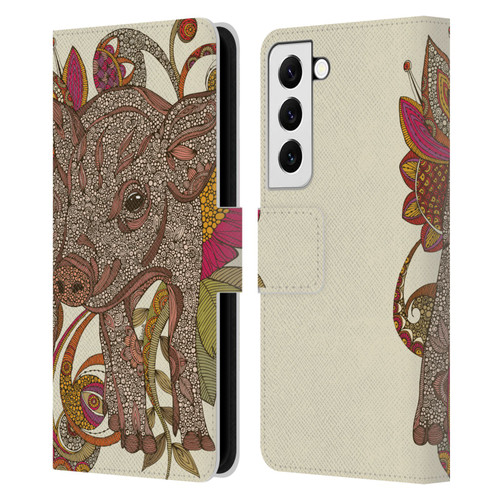 Valentina Animals And Floral Paisley Piggy Leather Book Wallet Case Cover For Samsung Galaxy S22 5G