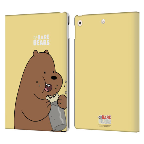 We Bare Bears Character Art Grizzly Leather Book Wallet Case Cover For Apple iPad 10.2 2019/2020/2021