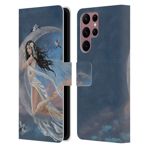 Nene Thomas Art Moon Lullaby Leather Book Wallet Case Cover For Samsung Galaxy S22 Ultra 5G