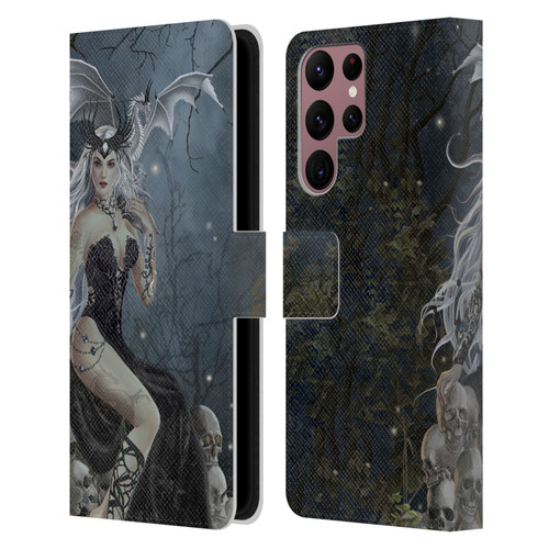 Nene Thomas Gothic Mad Queen Of Skulls Dragon Leather Book Wallet Case Cover For Samsung Galaxy S22 Ultra 5G