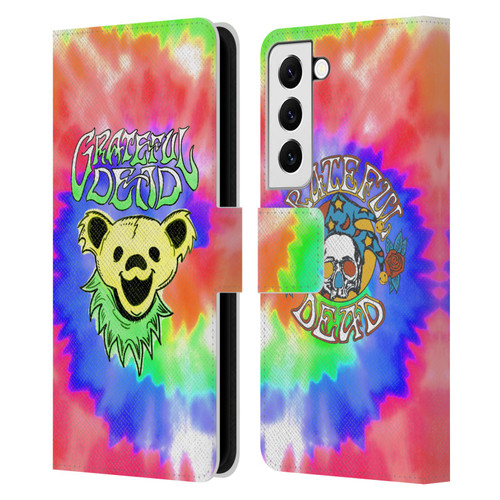 Grateful Dead Trends Bear Tie Dye Leather Book Wallet Case Cover For Samsung Galaxy S22 5G