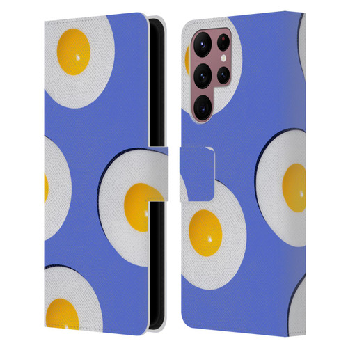 Pepino De Mar Patterns 2 Egg Leather Book Wallet Case Cover For Samsung Galaxy S22 Ultra 5G