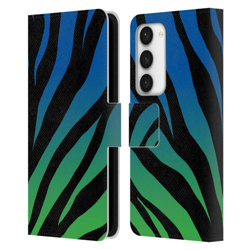 Grace Illustration Animal Prints Ombré Leopard Leather Book Wallet Case Cover For Samsung Galaxy S23 5G