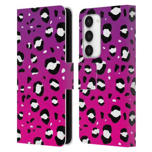 Grace Illustration Animal Prints Pink Leopard Leather Book Wallet Case Cover For Samsung Galaxy S23 5G