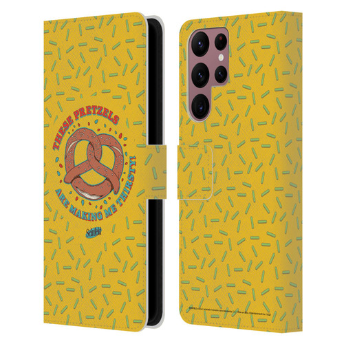 Seinfeld Graphics These Pretzels Leather Book Wallet Case Cover For Samsung Galaxy S22 Ultra 5G