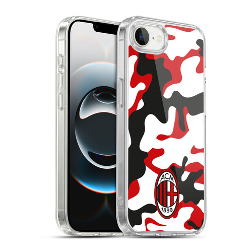 AC Milan Crest Patterns Camouflage Soft Gel Case for Apple iPhone 16e / Apple iPhone 17e & MagSafe