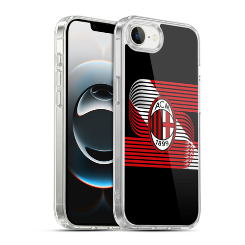 AC Milan Crest Patterns Diagonal Soft Gel Case for Apple iPhone 16e / Apple iPhone 17e & MagSafe