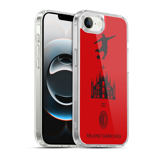 AC Milan Crest Patterns Red Soft Gel Case for Apple iPhone 16e / Apple iPhone 17e & MagSafe