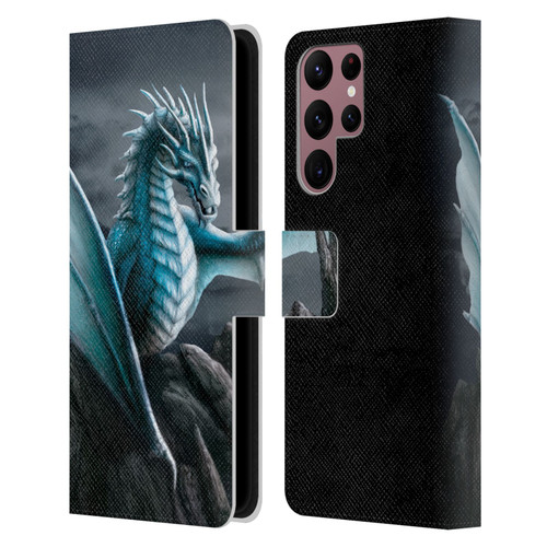 Sarah Richter Fantasy Creatures Blue Water Dragon Leather Book Wallet Case Cover For Samsung Galaxy S22 Ultra 5G