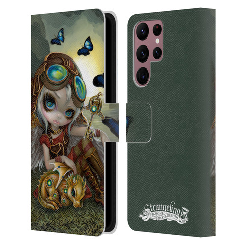 Strangeling Dragon Steampunk Fairy Leather Book Wallet Case Cover For Samsung Galaxy S22 Ultra 5G