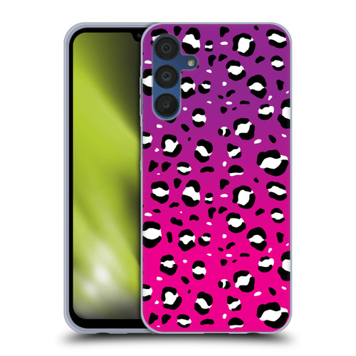 Grace Illustration Animal Prints Pink Leopard Soft Gel Case for Samsung Galaxy A15 & MagSafe