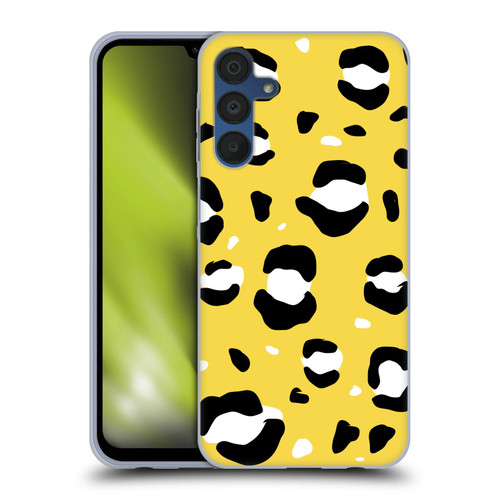 Grace Illustration Animal Prints Yellow Leopard Soft Gel Case for Samsung Galaxy A15 & MagSafe