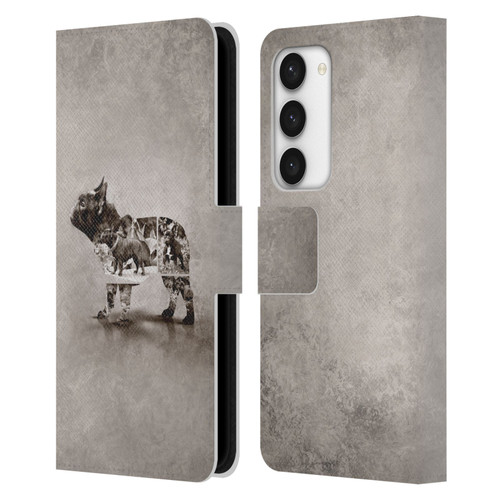 Klaudia Senator French Bulldog Vintage Leather Book Wallet Case Cover For Samsung Galaxy S23 5G