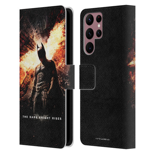 The Dark Knight Rises Key Art Batman Poster Leather Book Wallet Case Cover For Samsung Galaxy S22 Ultra 5G