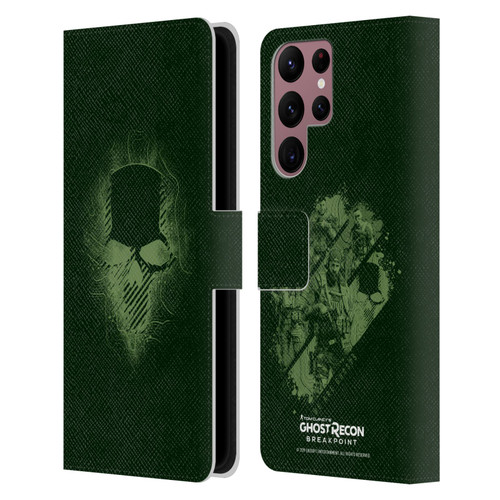 Tom Clancy's Ghost Recon Breakpoint Graphics Ghosts Logo Leather Book Wallet Case Cover For Samsung Galaxy S22 Ultra 5G
