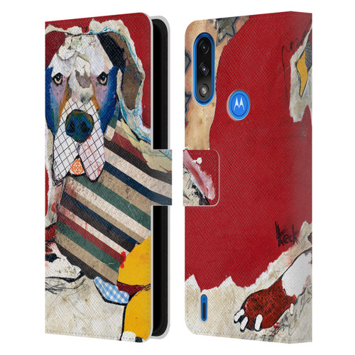 Michel Keck Dogs 2 Great Dane Leather Book Wallet Case Cover For Motorola Moto E7 Power / Moto E7i Power