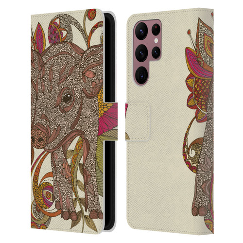 Valentina Animals And Floral Paisley Piggy Leather Book Wallet Case Cover For Samsung Galaxy S22 Ultra 5G