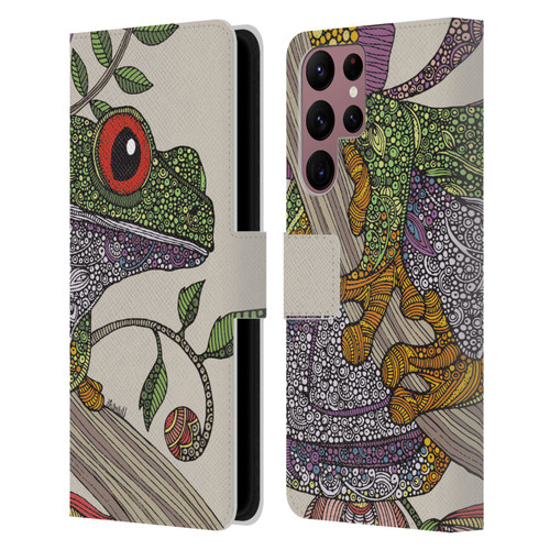 Valentina Animals And Floral Phileus Frog Leather Book Wallet Case Cover For Samsung Galaxy S22 Ultra 5G