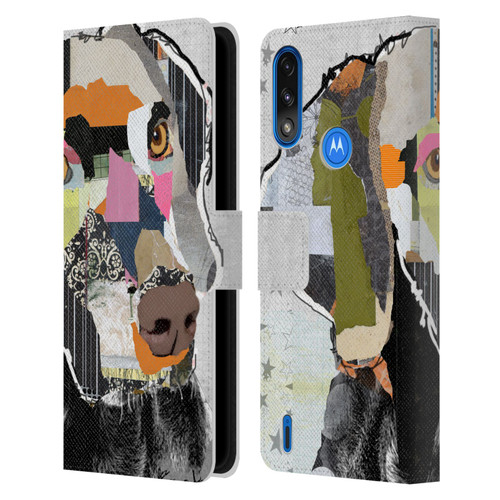 Michel Keck Dogs 2 Weimaraner Leather Book Wallet Case Cover For Motorola Moto E7 Power / Moto E7i Power