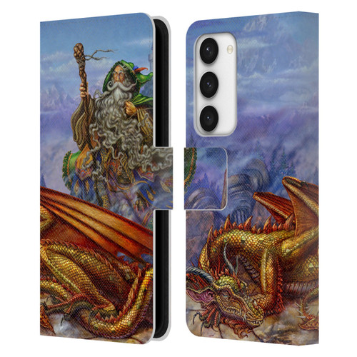 Myles Pinkney Mythical Dragonlands Leather Book Wallet Case Cover For Samsung Galaxy S23 5G