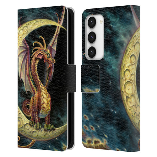 Myles Pinkney Mythical Moon Dragon Leather Book Wallet Case Cover For Samsung Galaxy S23 5G