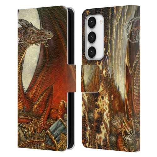 Myles Pinkney Mythical Treasure Dragon Leather Book Wallet Case Cover For Samsung Galaxy S23 5G