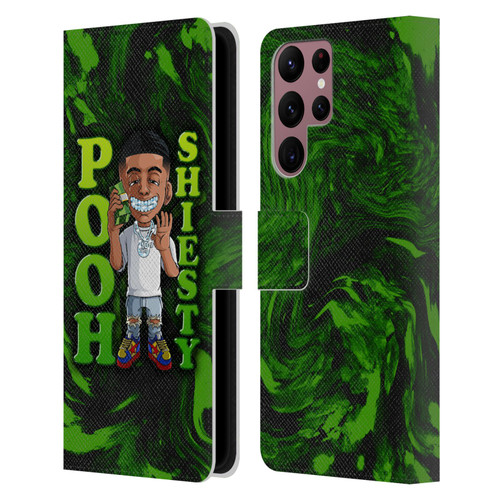 Pooh Shiesty Graphics Green Leather Book Wallet Case Cover For Samsung Galaxy S22 Ultra 5G