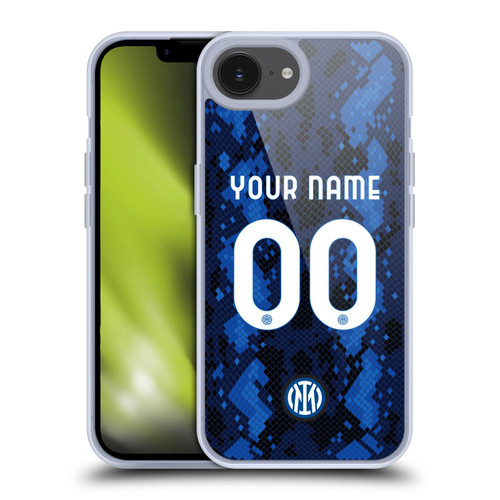 Custom Customised Personalised Inter Milan 2021/22 Crest Kit Home Soft Gel Case for Apple iPhone 16e / Apple iPhone 17e & MagSafe